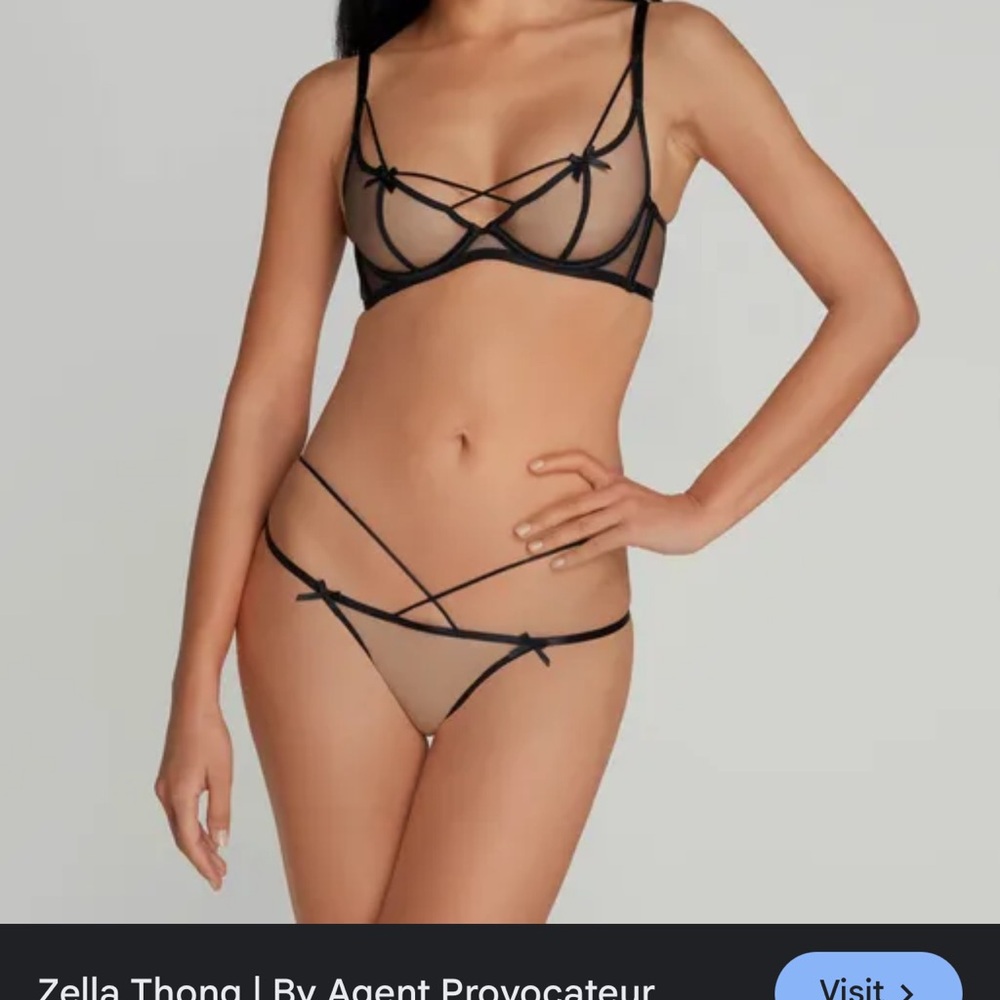 Agent Provocateur Zella bra 34C Thong Suspender size Small/AP2 lingerie designer